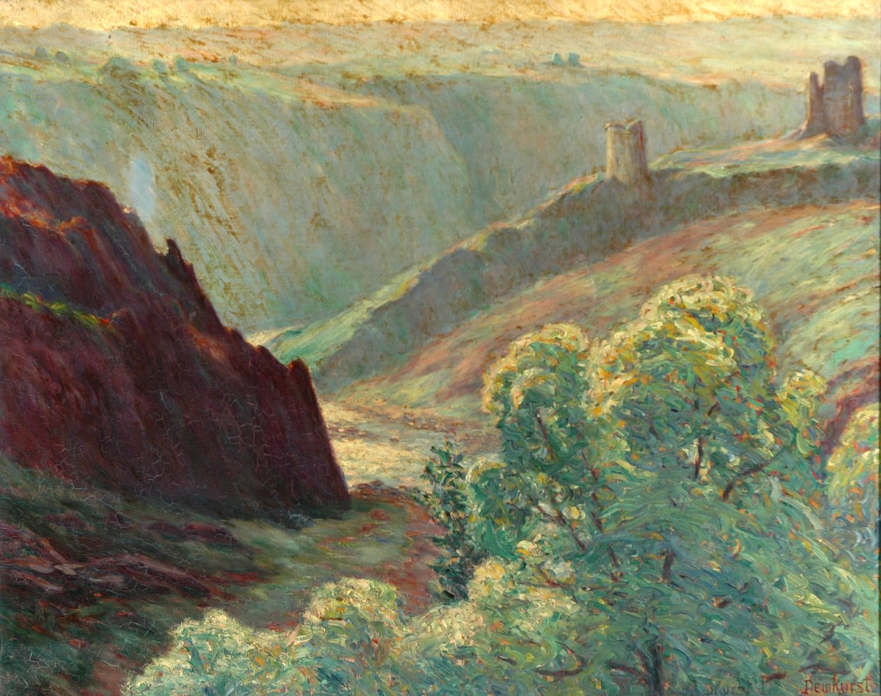 Gün doğumu ve nehir sisi by Wynford Dewhurst