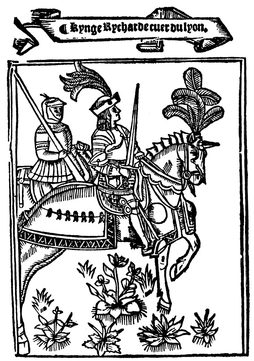 Richard I Coeur de Aslan Aslan Yürekli, 12. yüzyıl İngiltere Kralı, 1528 by Wynkyn de Worde