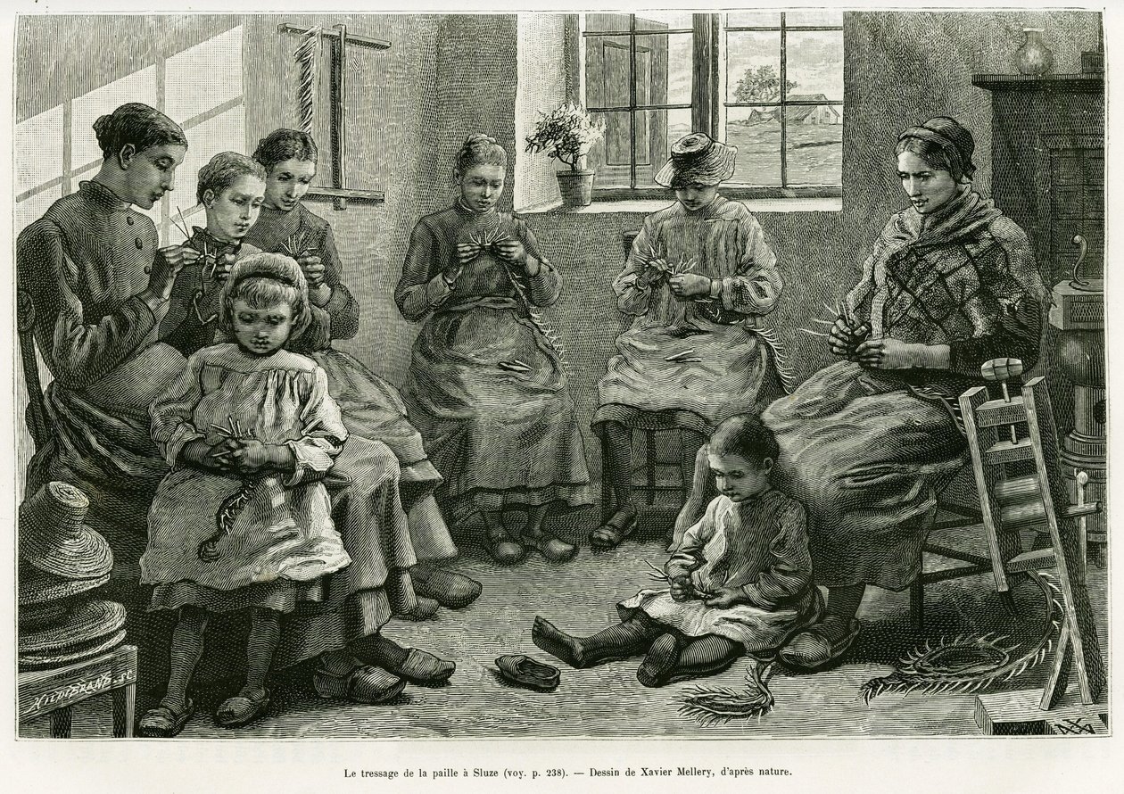 Hasır örgüsünde Sluze vardır. Edouard Charton (1807-1890), Hachette, Paris tarafından yönetilen le tour du monde 1886