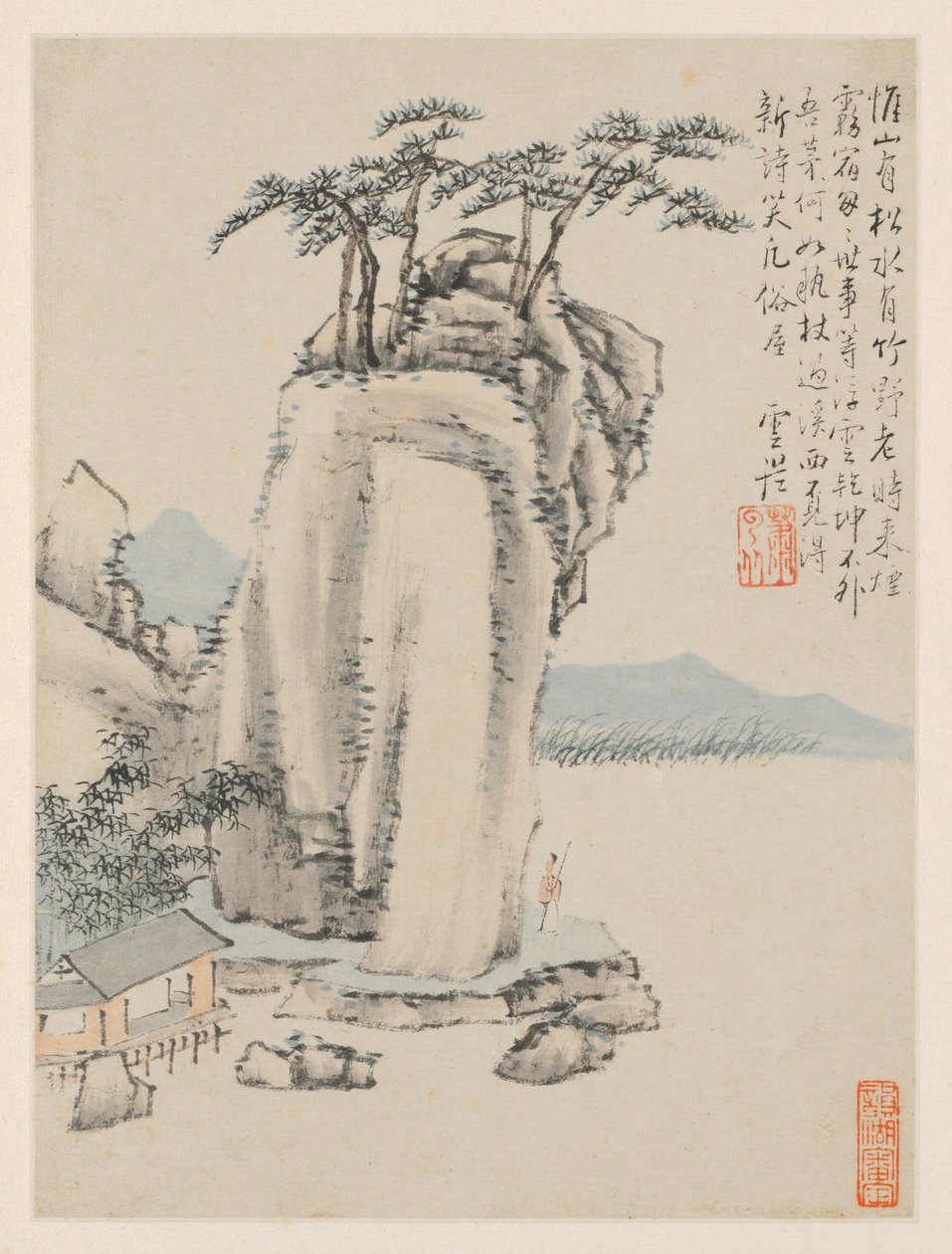 Mevsimsel Manzaralar Albümü, Yaprak G önceki yaprak 7, 1668. by Xiao Yuncong