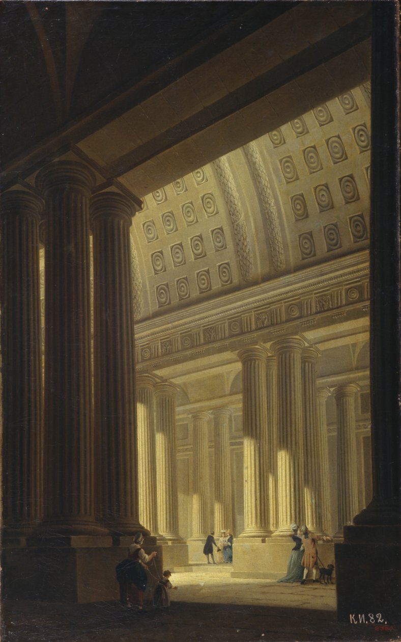 Bir Tapınağın İç Görünümü. Bir Dor Vestibül, 1781 by Yakov Gerasimovich Farafontyev