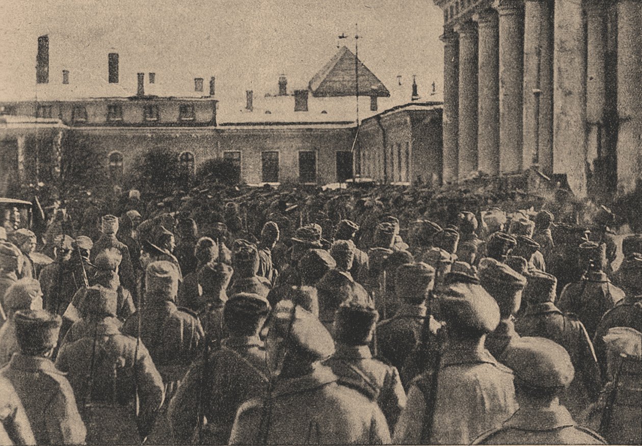Şubat Devrimi sırasında Devlet Duması önünde devrimci birliklerin tezahürü, 191 by Yakov Vladimirovich Steinberg