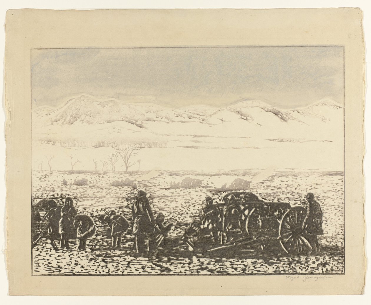 savaş manzarası Senso fukei by Yamagishi Kazue (signed by artist)