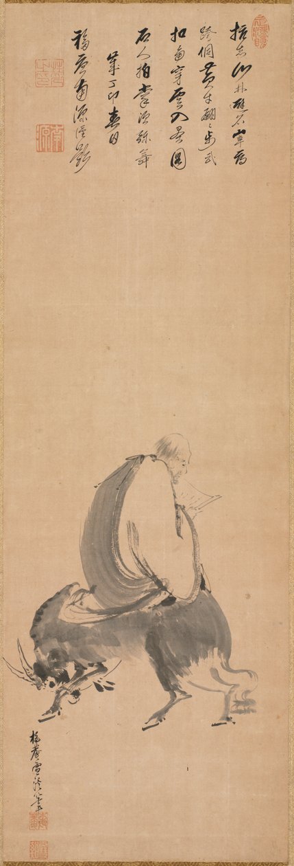 Mandanın Üzerinde Geriye Dönen Adam by Yamaguchi Sekkei