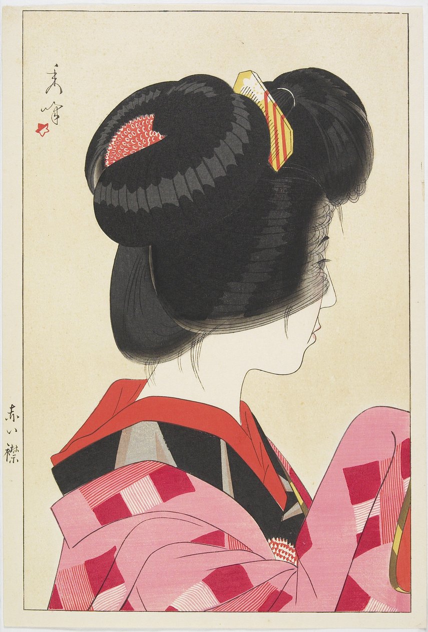 Kırmızı Yaka, 1928 (renkli tahta baskı) by Yamakawa Shuho