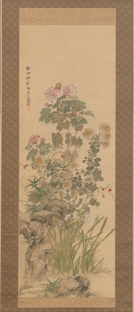 Sonbahar Çiçekleri, 1843. by Yamamoto Baiitsu