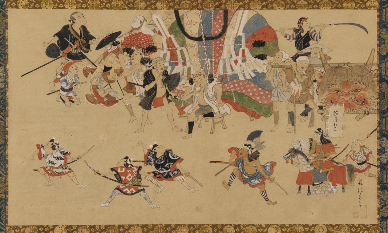 Bir festival sırasında sokak sahnesi by Yamamoto Fujinobu