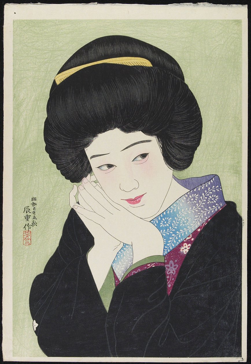 Aktris Sakai Yoneko, Ağustos 1929 (renkli tahta baskı) by Yamanaka Kodo 1869 1945 Yamanaka Kodo 1869 1945