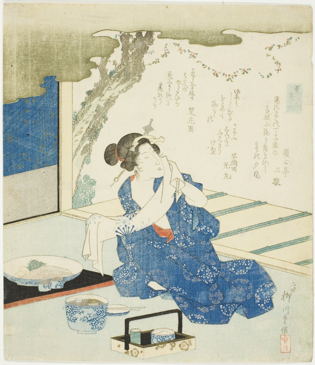 Yaz Elbiseleri (Natsugoromo), "Tütsü Karşılaştırması (Takimono awase)" serisinden by Yanagawa Shigenobu II