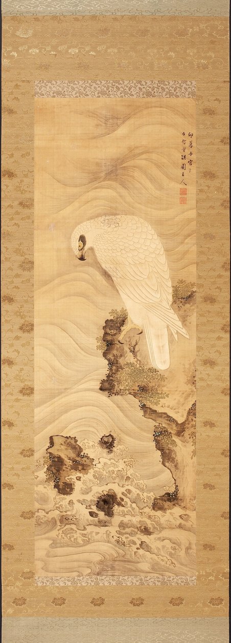 Yanagisawa Kien. Deniz Kartalı Dalgalı Bir Kayanın Üzerinde by Yanagisawa Kien