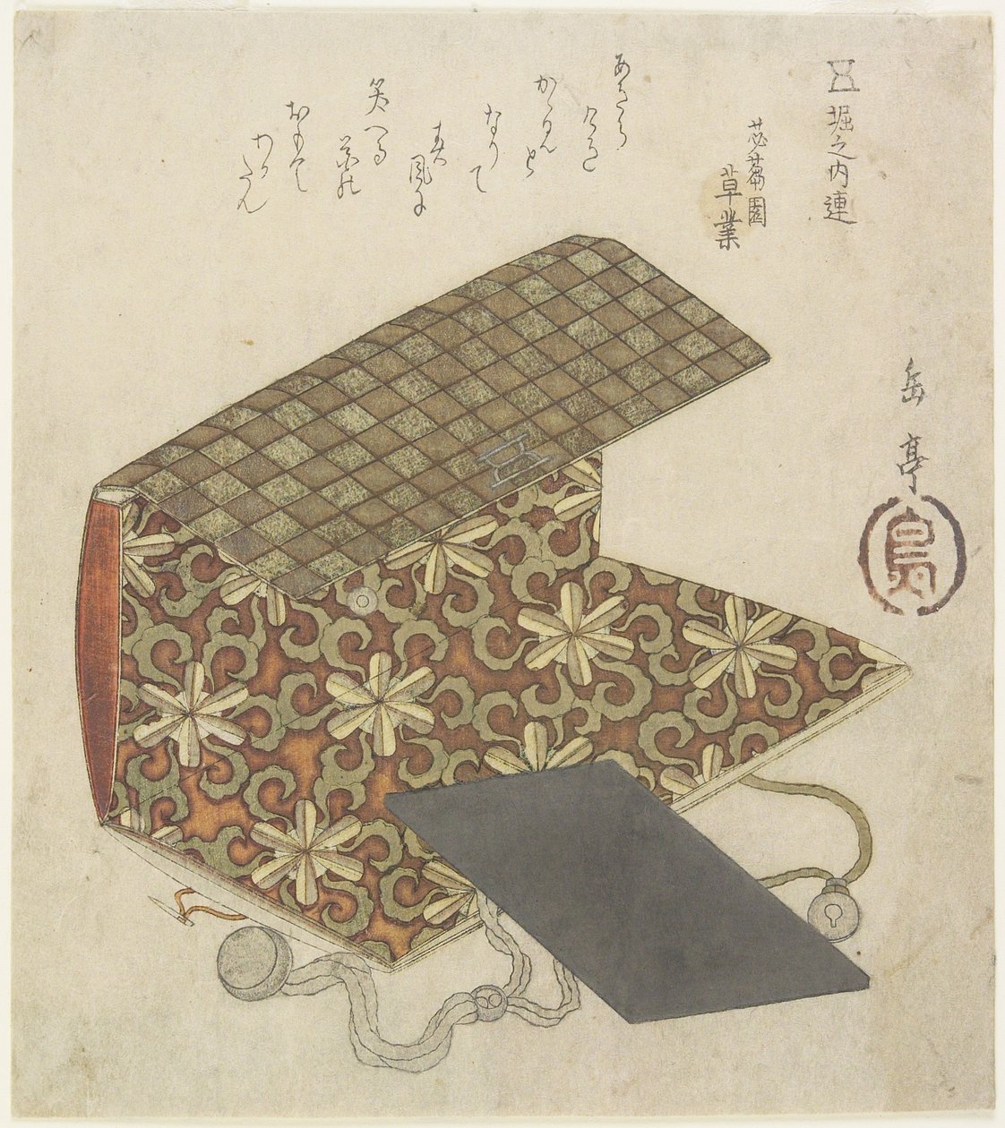 Horinouchi Circle için Desenli Klasör, 19. yüzyıl ortası by Yashima Gakutei
