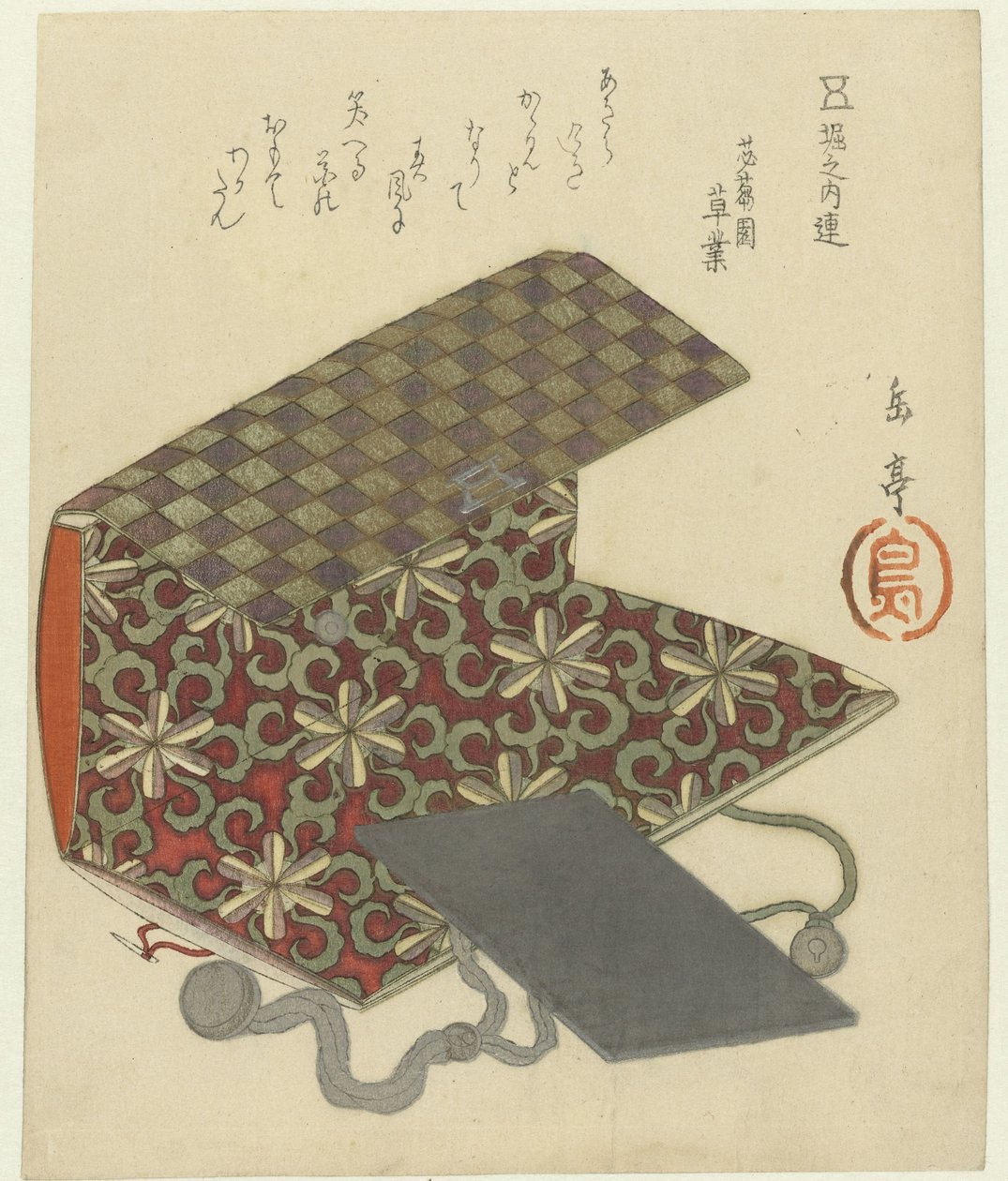 Kese ve Ayna by Yashima Gakutei