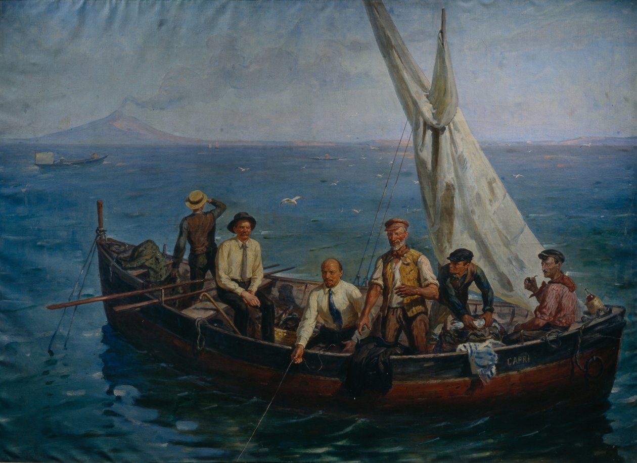 Lenin ve yazar Maxim Gorky, Capri Adası