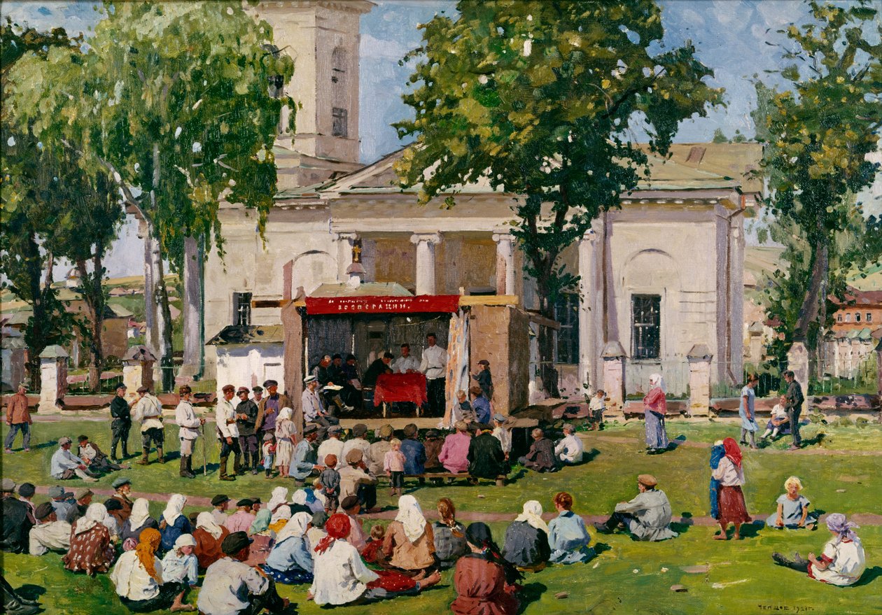 Bir köyde İşbirliği Günü, 1926 by Yefim Mikhailovich Tcheptsov