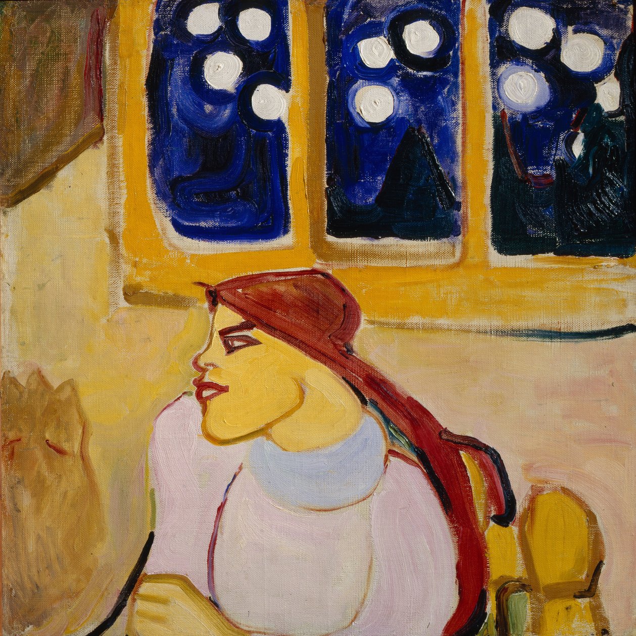 Başörtülü Kadın Bir İskandinav Prensesi, 1910 by Yelena Genrichovna Guro