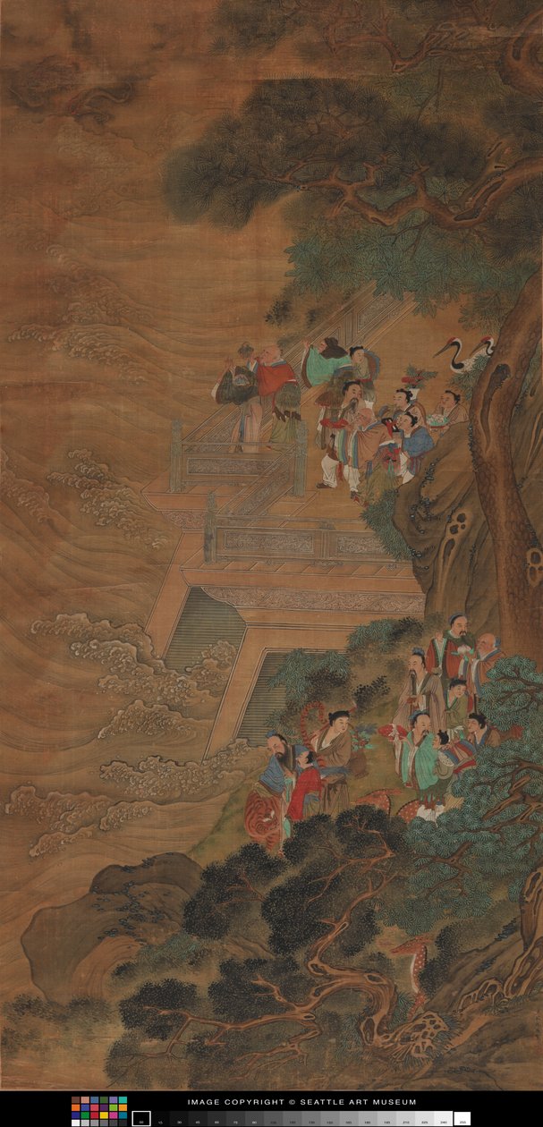 Ejderha Teklifleri (ipek üzerine mürekkep ve renk) by Ying Qiu