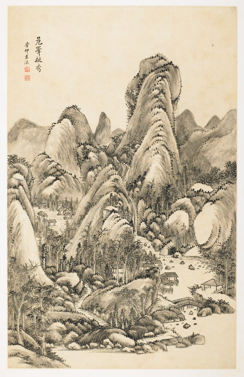 Magnificence of Overhanging Bluff, 12 yapraklı albümden by Yongxi Jin