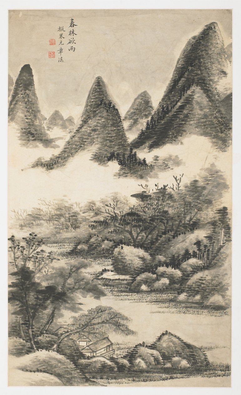 Spring Tree Grove Before Rain, 12 yapraklı bir albümden by Yongxi Jin