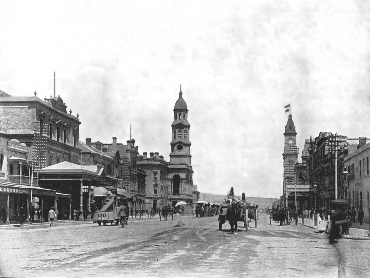 King William Street güneye bakıyor, Adelaide, Avustralya, 1895. by York and Son