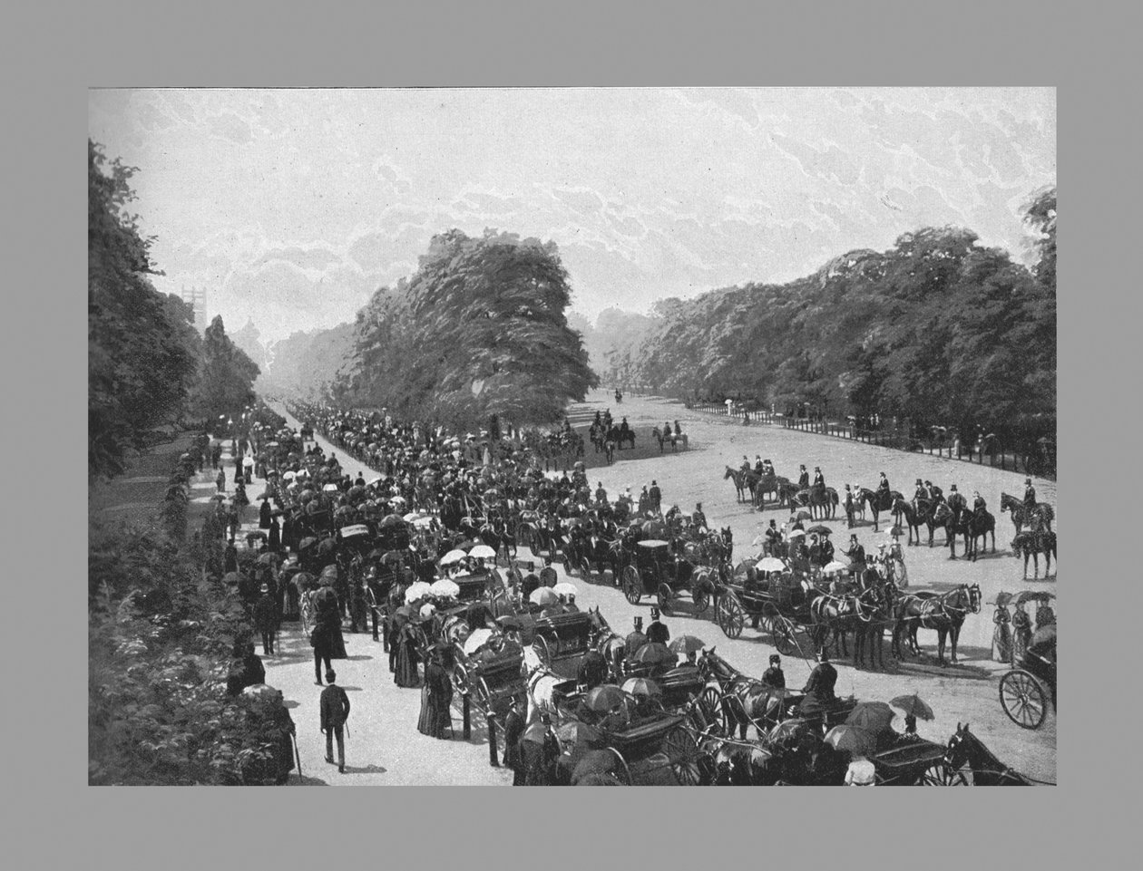 Drive ve Rotten Row, Hyde Park, c1900 by York and Son