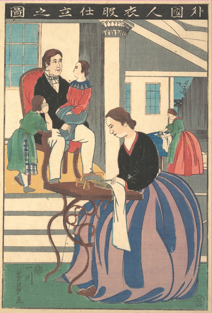 Giysi Yapan Bir Yabancının Resmi, 1860. by Yoshikazu