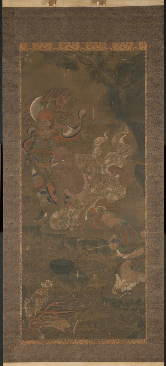 Arhat Ejderhayı Evcilleştirmek by Yuan dynasty Chinese