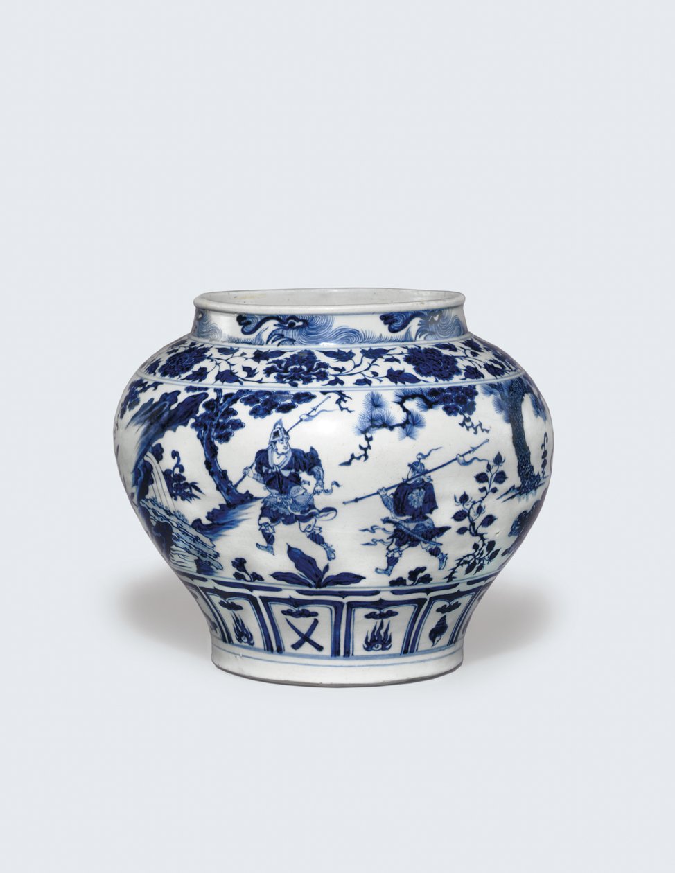 Son derece nadir ve önemli bir mavi ve beyaz kavanoz olan Guan by Yuan Dynasty Chinese School