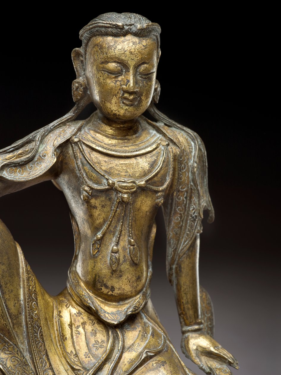 Bodhisattva Avalokitesvara, Yuan hanedanı (altın yaldızlı bronz) (119005 detayı) by Yuan Dynasty Chinese School