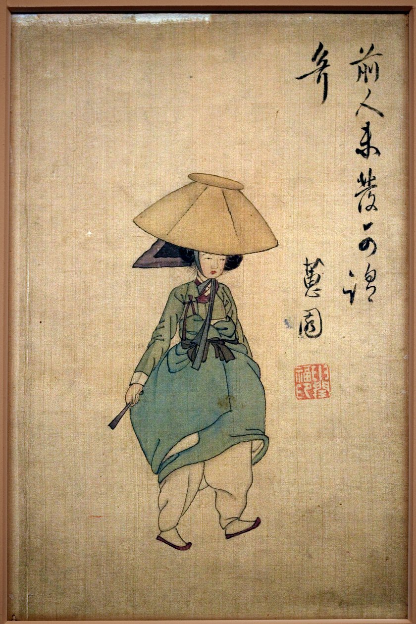 Genç kadın. Shin Yunbok (yaklaşık 1758-1813) tarafından yapılan boyama, kağıt üzerine mürekkep by Yunbok Shin