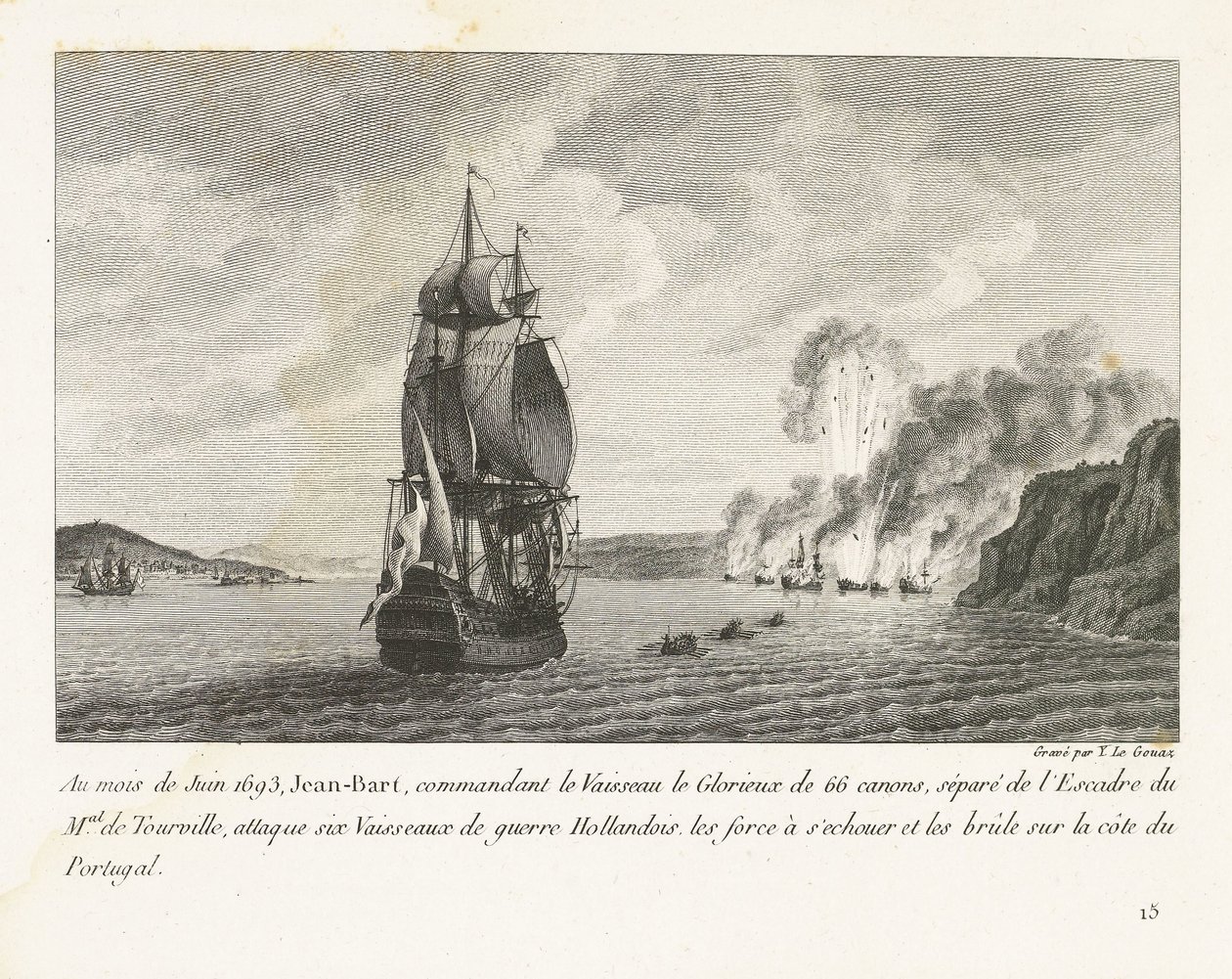 Jan Bart valt zes Hollandse schepen aan voor de kust van Portekiz, 1693 Haziran 1693
