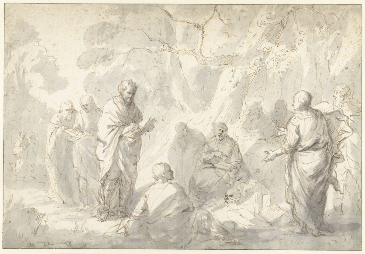 Ruhların göçü hakkında tartışan filozoflar by Zacharias Blijhooft