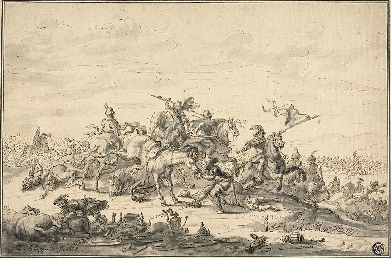 Atlılarla Savaş Sahnesi by Zacharias Blyhooft