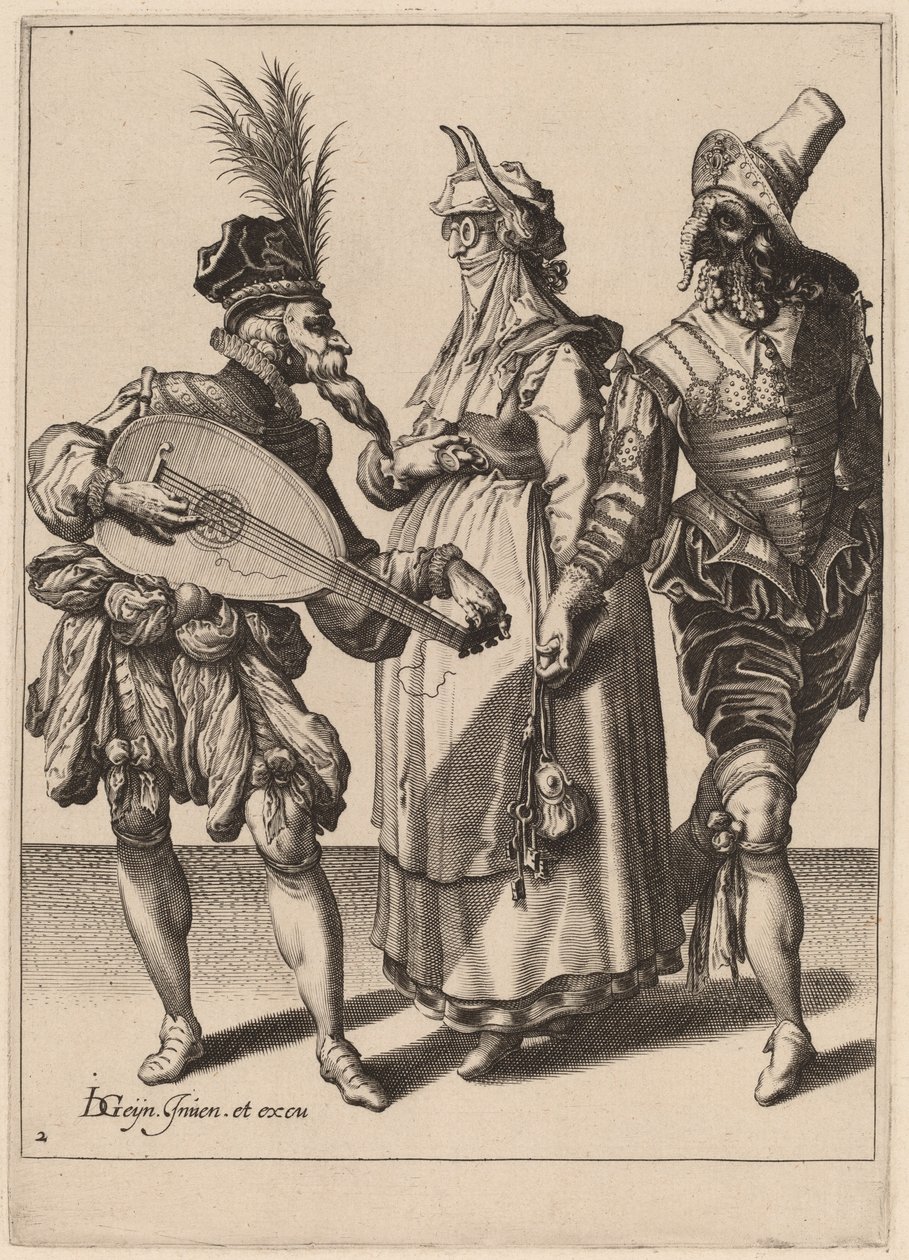 Bir Ud Oyuncusunun Hitap Ettiği Bir Çift by Zacharias Dolendo after Jacques de Gheyn II