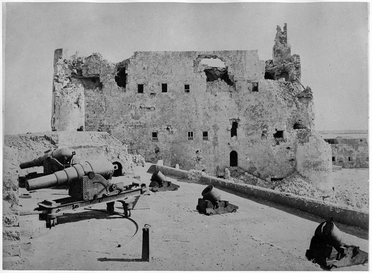 İskenderiye Bombardımanı Sonrası Kaytbey Kalesi, 1882 by Zangaki Brothers