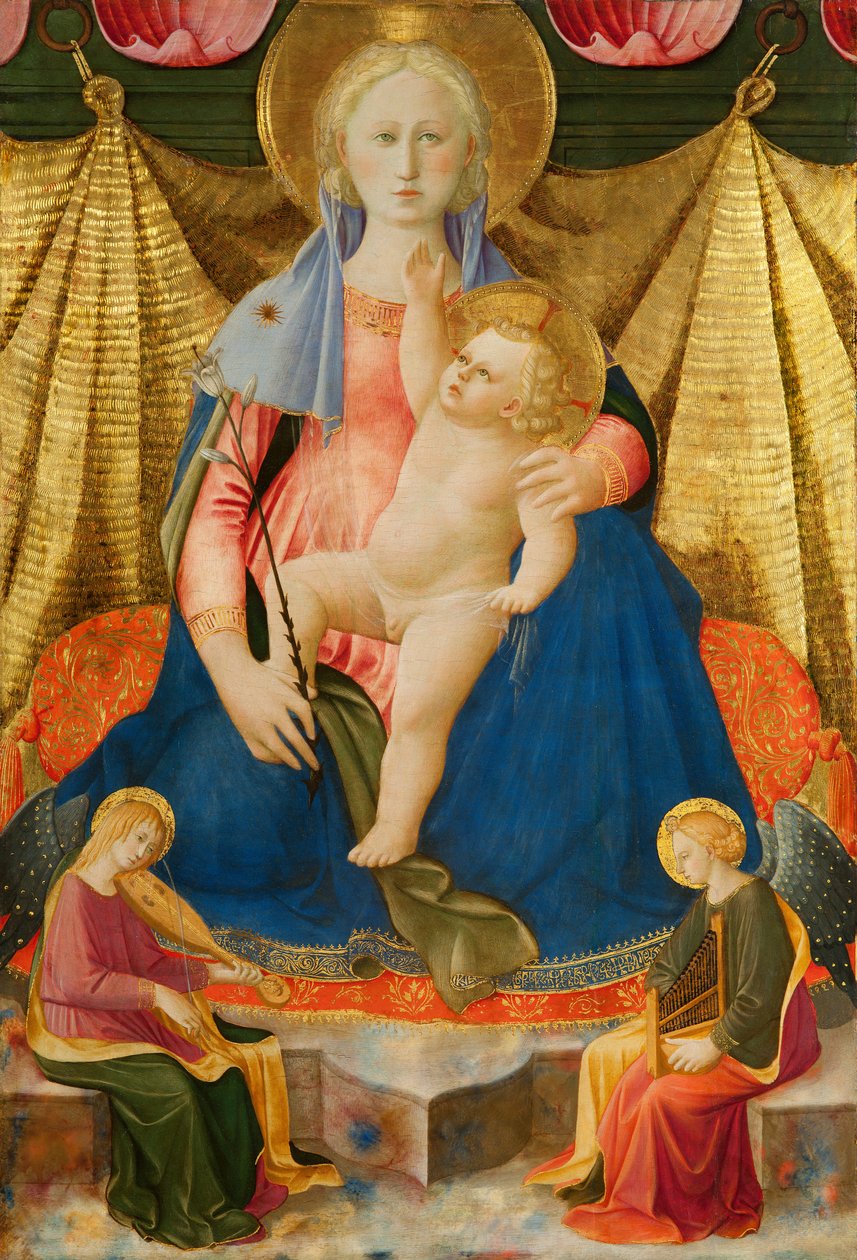 İki Müzisyen Melekle Alçakgönüllülüğün Madonna
