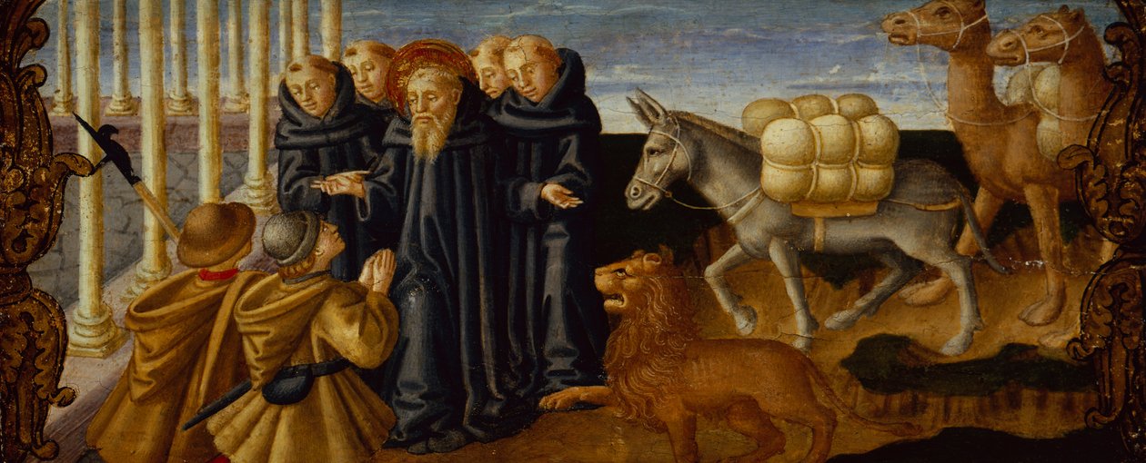 Hırsızları bağışlayan Aziz Jerome (panel) by Zanobi Machiavelli