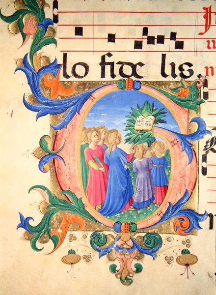 Missal 515 f.144v Cennete giren sadıkları betimleyen, tarihi geçmiş ilk 