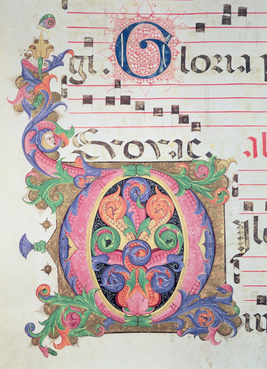 Missal 515 fol.146r Yapraklarla süslenmiş tarihi ilk 