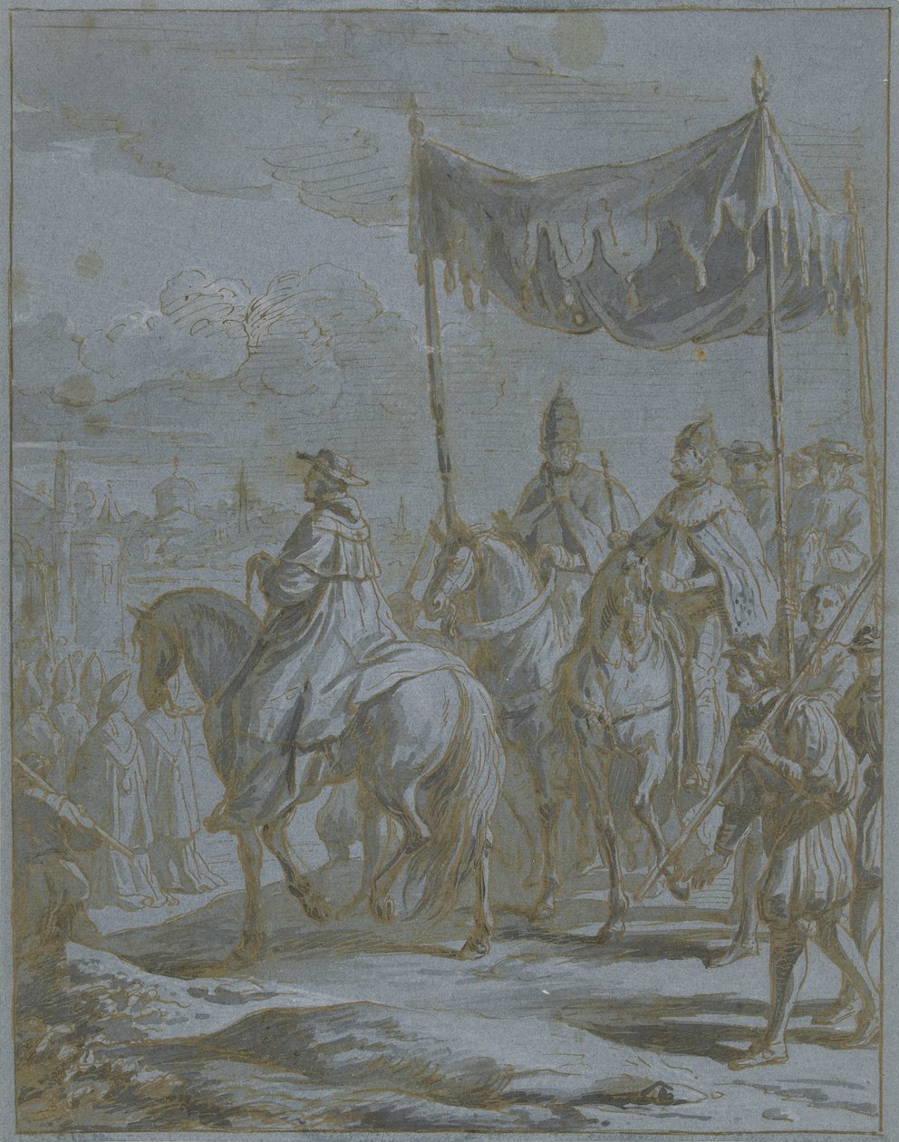 Bir imparator ve papanın şehre girişi by Zeger Jacob van Helmont