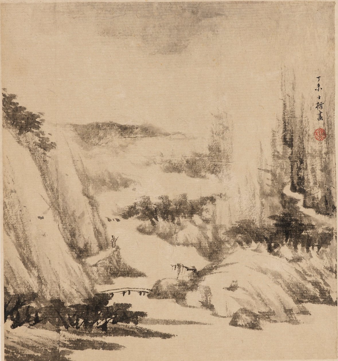 Nehir manzarası, 1667 by Zha Shibiao