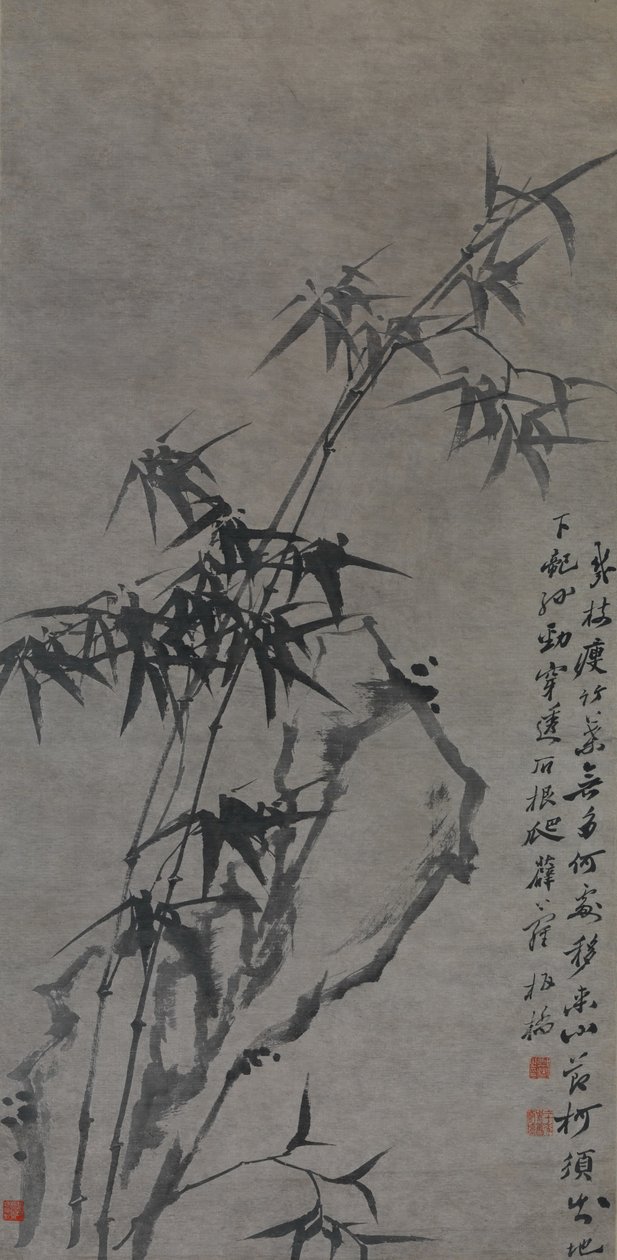 Bambu ve kaya by Zheng Xie