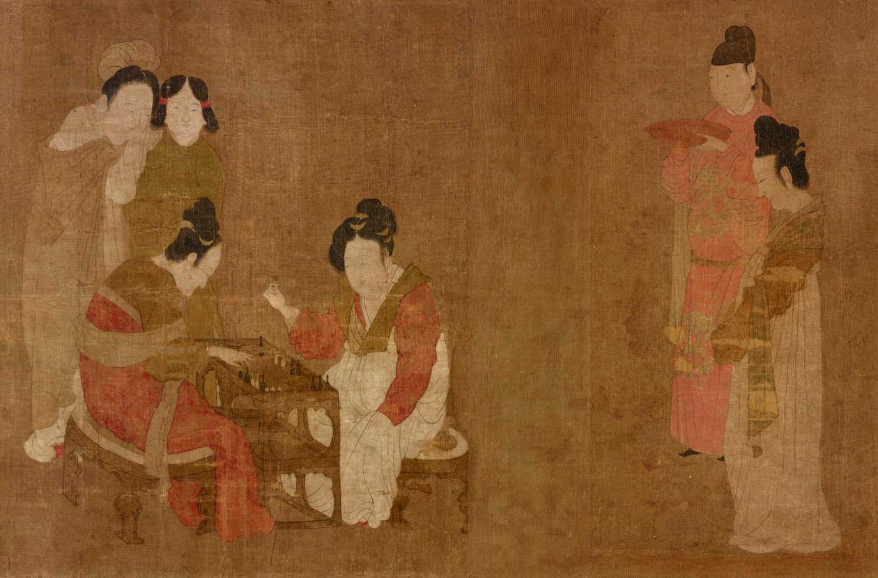 Çift Altılı Oynayan Saray Bayanları. Daha özgür. Detay by Zhou Fang