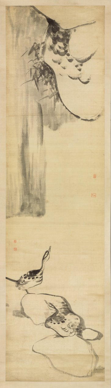 Kuşlar ve Ördekler (saten üzerine mürekkep) by Zhu da Bada Shanren