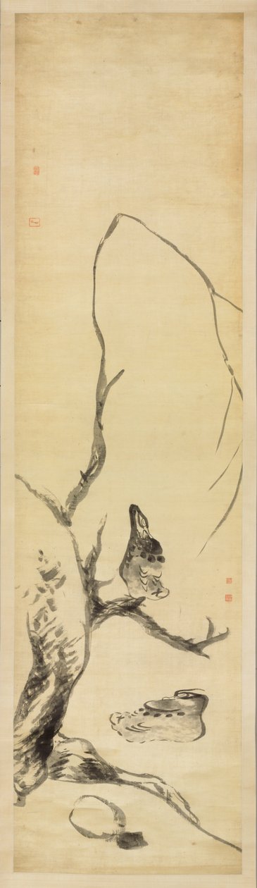 Kuşlar ve Ördekler (saten üzerine mürekkep) by Zhu da Bada Shanren
