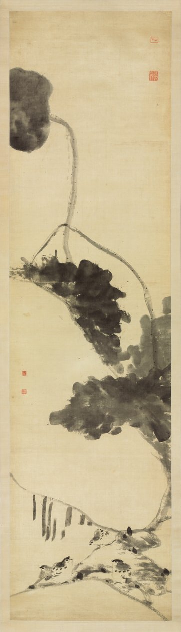 Kuşlar ve Ördekler (saten üzerine mürekkep) by Zhu da Bada Shanren
