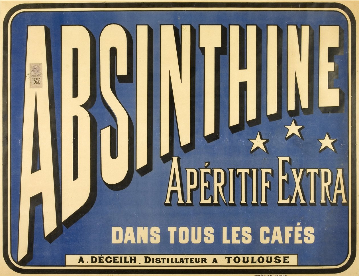 Tüm kafelerde ekstra aperatif absinthine posteri by Frederick (attr. to) Barnard