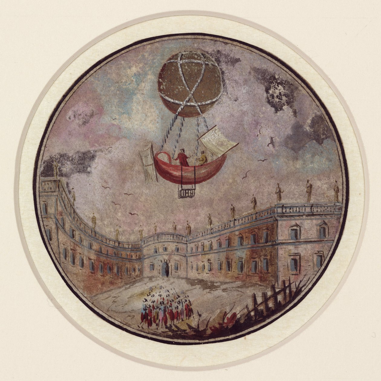 Erken bir balon felaketi, c 1785 by Frederick (attr. to) Barnard