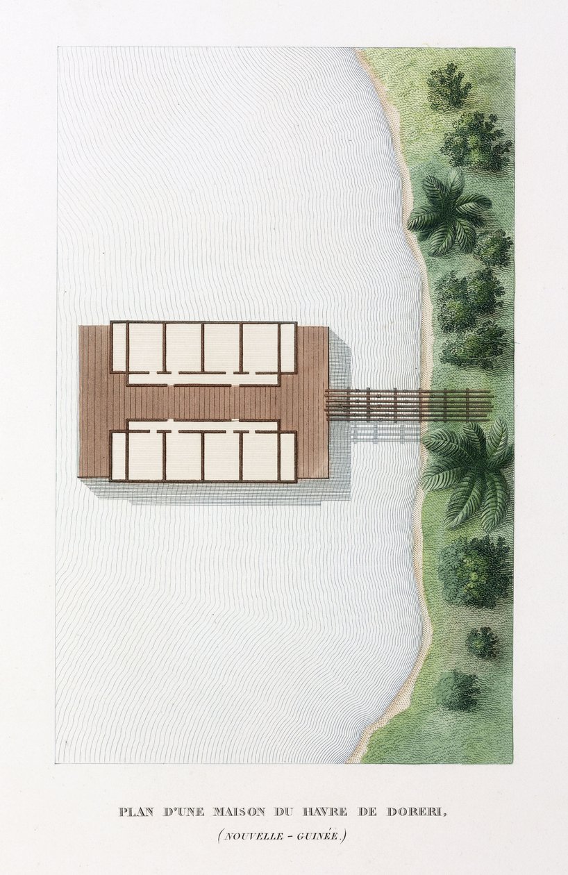 Doreri limanında bir evin Mimari Planı by Frederick (attr. to) Barnard