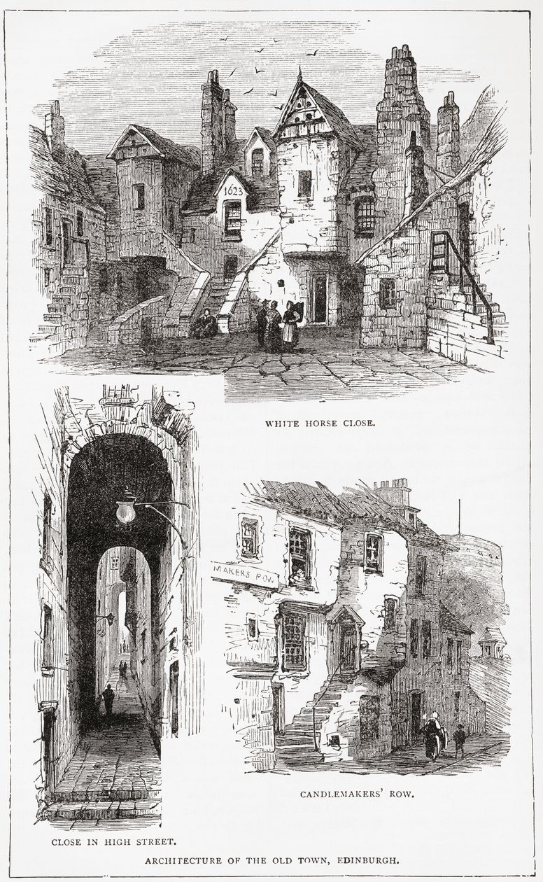 Old Town mimarisi, Edinburgh, İskoçya by . .