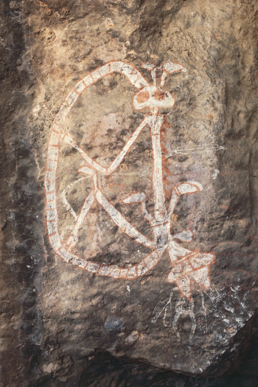 Avustralya, Kuzey Bölgesi, Arnhem Ülkesi, Kakadu Ulusal Parkı, Nourlangie Kayası, Aborijin kaya resimleri by Isabel Redie